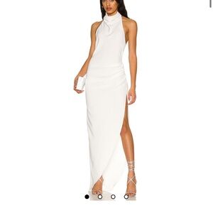 REVOLVE White Halter Maxi Dress